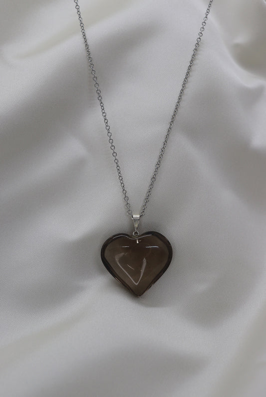 SMOKY QUARTZ HEART NECKLACE